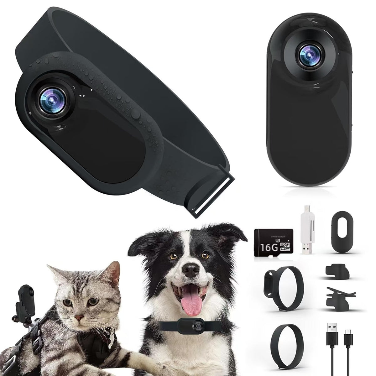 Mini Caméra Collier HD pour Chien et Chat — Vivez ses Aventures à Ses Côtés