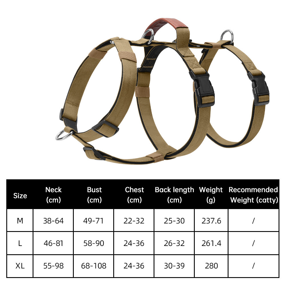 Harnais Tactique Anti-Traction pour Chien — Robuste et Ajustable