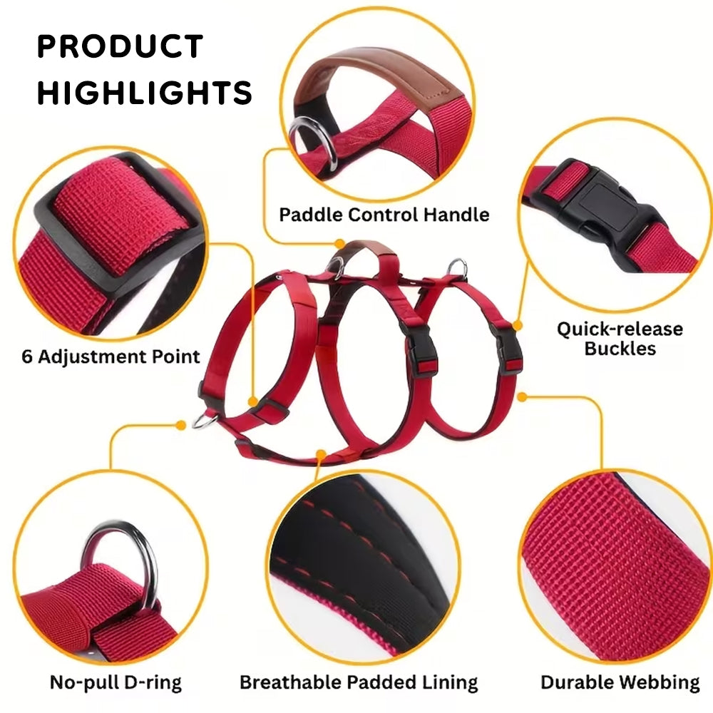 Harnais Tactique Anti-Traction pour Chien — Robuste et Ajustable